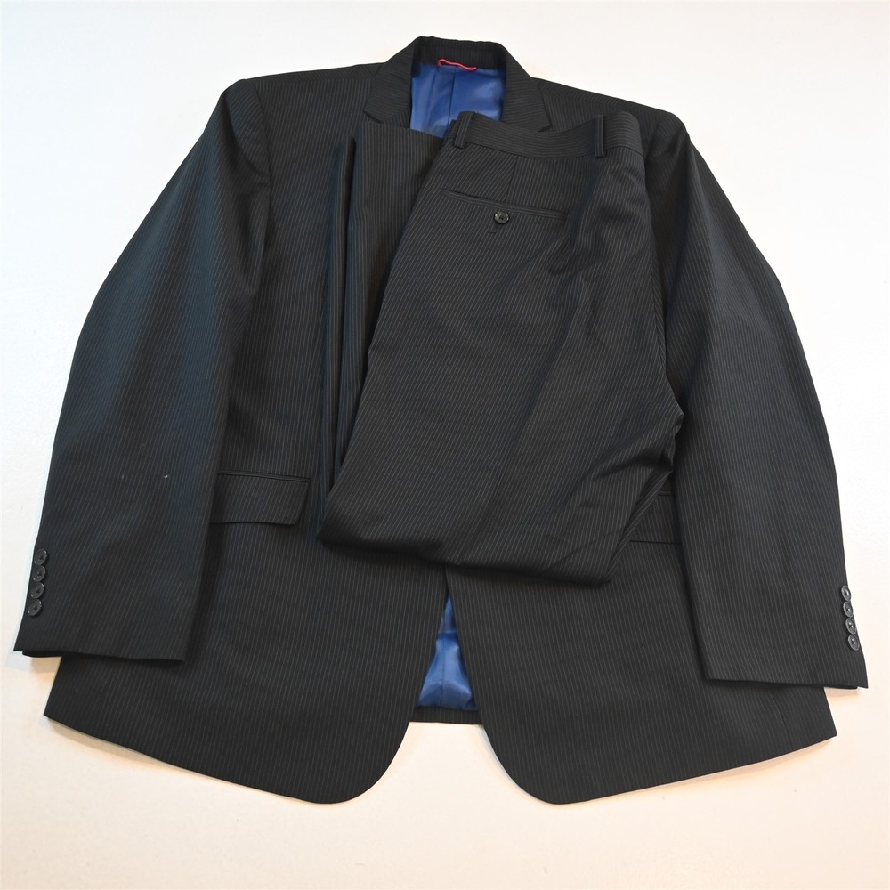 Billy London 46R 36x30 Black Striped Mens Jacket Pants Suit